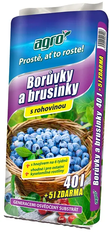 Substrát na čučoriedky 40l+5l AGRO