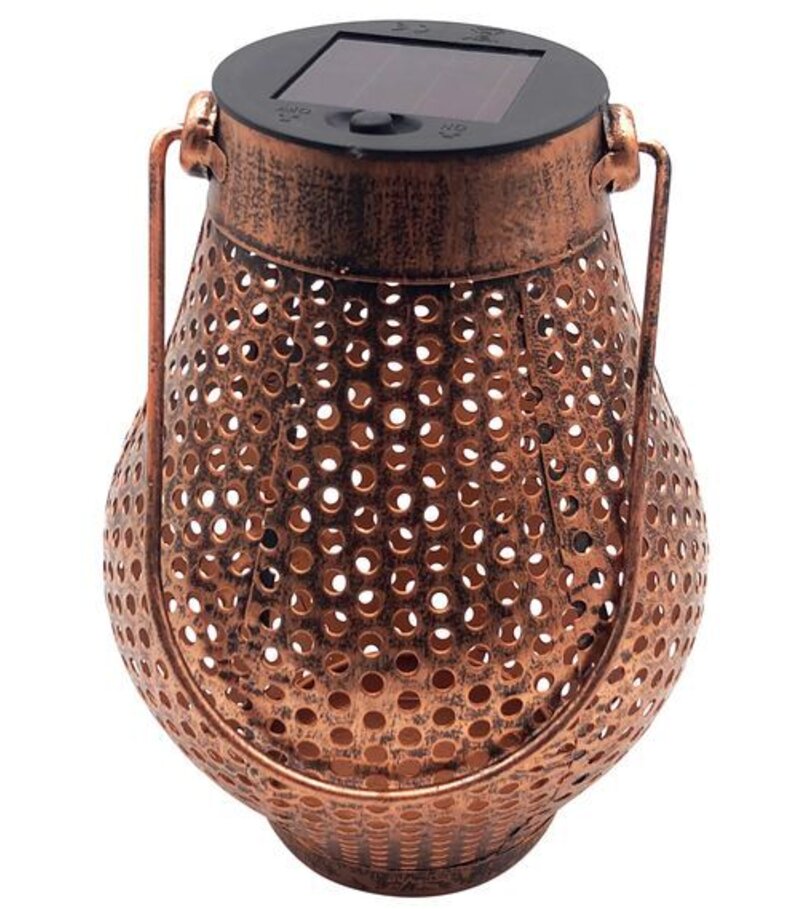 Dekorácia Strend Pro Cooper, solárny medený lampáš, 1x LED, 11x17cm 