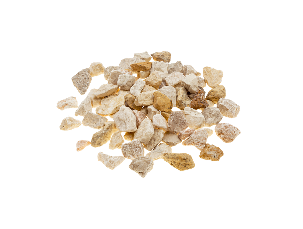 V19 Vápenec štrk, frakcia 8-16 mm, 25 kg vrece, žlto-biela